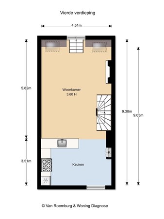 Plattegrond - Potgieterstraat, 1053 XR Amsterdam - Floor 2 (living kitchen).jpg